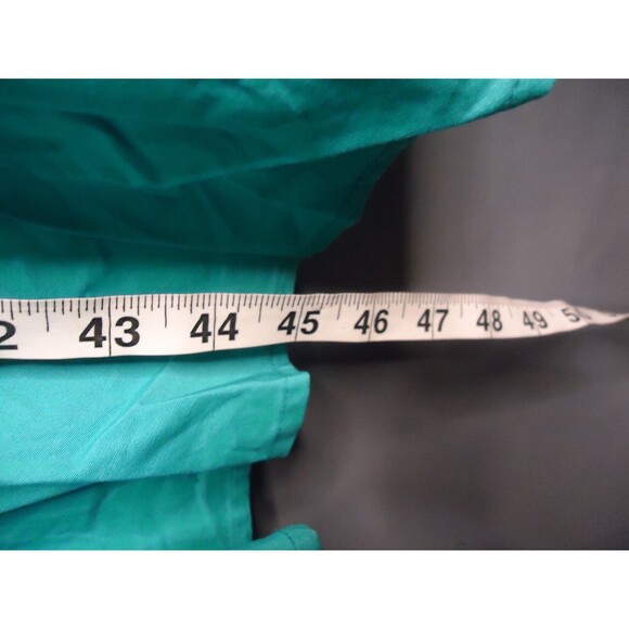 Liz Claiborne V Neck Midi Shirt Dress Button Front Ruffled Size 20w Aqua Pockets - Picture 9 of 10